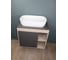 Тумба подвесная с раковиной для ванной 80 см Nura корпус дуб фасад графит раковина Solli 60 Teymi F13192 ЦБ-00285314 1
