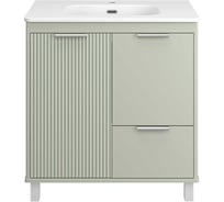 Тумба напольная Brevita RISACCA pistachio - 80, 2 двери, 1 ящик, матовая эмаль + раковина УТ000026420