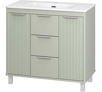 Тумба напольная Brevita RISACCA pistachio - 90 2 дв. 3 ящ. мат. эмаль + раковина УТ000026421