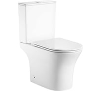 Унитаз-компакт напольный безободковый Alcora Adele Tornado 3/6 с сиденьем DPL, e-off, slim, lift, белый 1238405