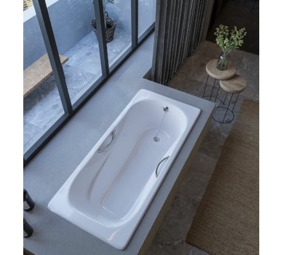 Чугунная ванна Goldman Donni 150x75x42 б/н, с отверстием для ручек Donni 150, Goldman