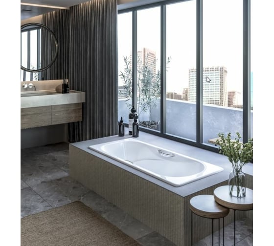 Чугунная ванна Goldman Donni 150x75x42 б/н, с отверстием для ручек Donni 150, Goldman