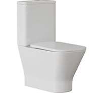 Унитаз-компакт безободковый WAVE CONTOUR Tornado3.0 гор,ниж,2-кн.арм,дюро,м/л,быстр,БЕЛЫЙ глянец 557908