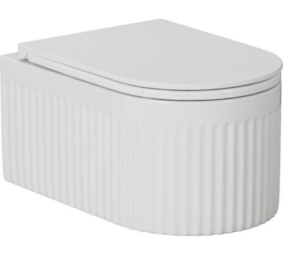 Унитаз подвесной безободковый WAVE RIFL Tornado3.0, сиденье дюропласт, м/л, быстр, БЕЛЫЙ глянец L 557907 1