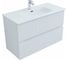 Тумба подвесная с раковиной Aquanet Джейн 100 Flat, цвет белый сатин 00334581 1