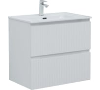 Тумба подвесная с раковиной Aquanet Джейн 70 Flat, цвет белый сатин 00332508