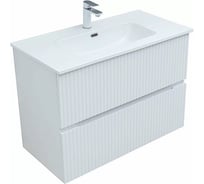 Тумба подвесная с раковиной Aquanet Джейн 90 Flat, цвет белый сатин 00367783