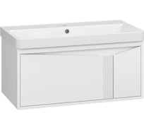 CASCADE - 90 Тумба подвесная Brevita с 1 ящ. белая раковина УТ000025617
