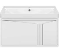CASCADE - 80 Тумба подвесная Brevita с 1 ящ. белая раковина УТ000026695