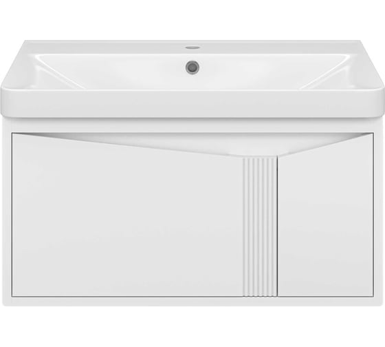 Тумба подвесная Brevita CASCADE - 80 с 1 ящиком, белая раковина УТ000026 УТ000026695 1