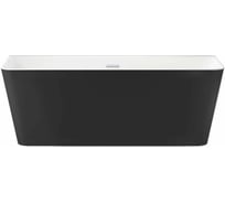 Акриловая ванна пристенная Wellsee Bromance, 170x78 см, цвет матовый черный / глянцевый 231602000