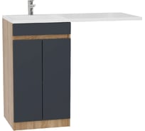 Тумба с раковиной Onika Милтон Нова 48 напольная под стиральную машину, серая/дуб сонома (ум.Марсал 110) 104805