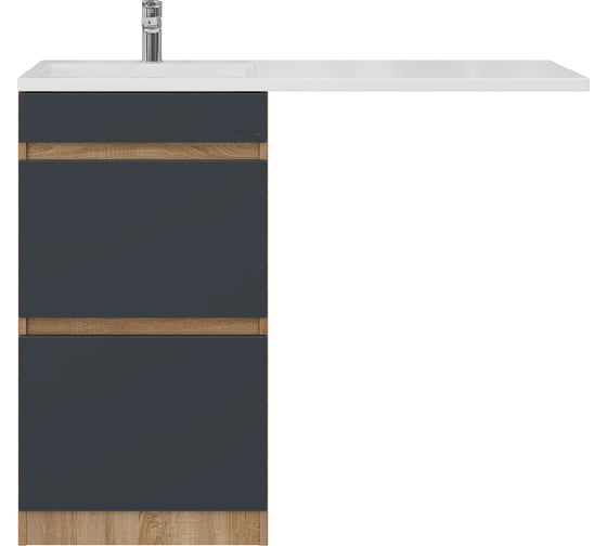 Тумба с раковиной Onika Милтон 58 напольная под стиральную машину, серая/дуб сонома (ум.Марсал 120) 105806 1