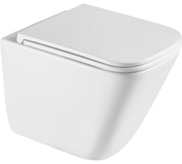 Унитаз подвесной ABBER Rechteck белый, безободковый, смыв торнадо, с закрытым дном AC1219TC