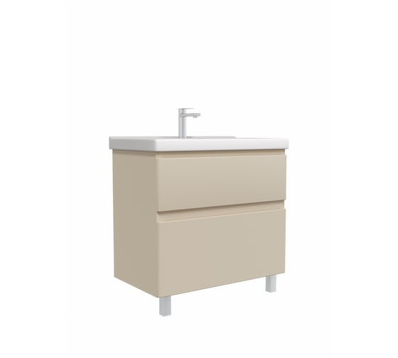 Тумба с раковиной RUVANN STELLO 80 + Фест 80 в ванную напольная, cappuccino Т.STELLO-CA.П-80Н-KIT-FES