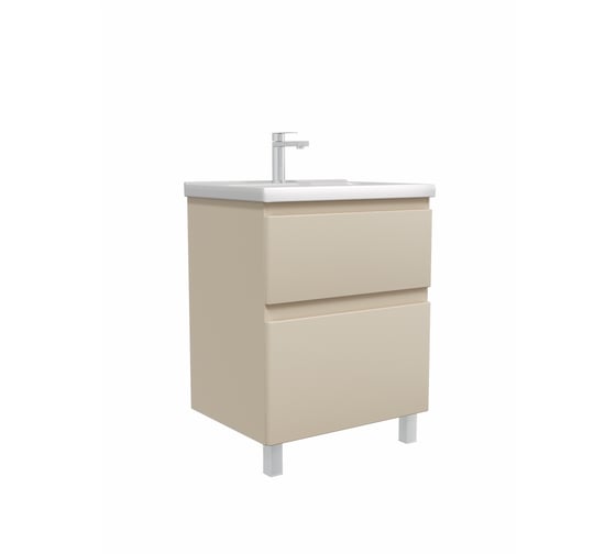 Тумба с раковиной RUVANN STELLO 60 + Миранда 60 в ванную напольная, cappuccino Т.STELLO-CA.П-60Н-KIT-MIR