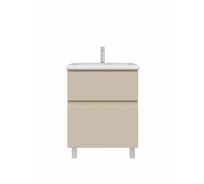 Тумба с раковиной RUVANN STELLO 60 + Como 60 в ванную напольная, cappuccino Т.STELLO-CA.П-60Н-KIT-COM