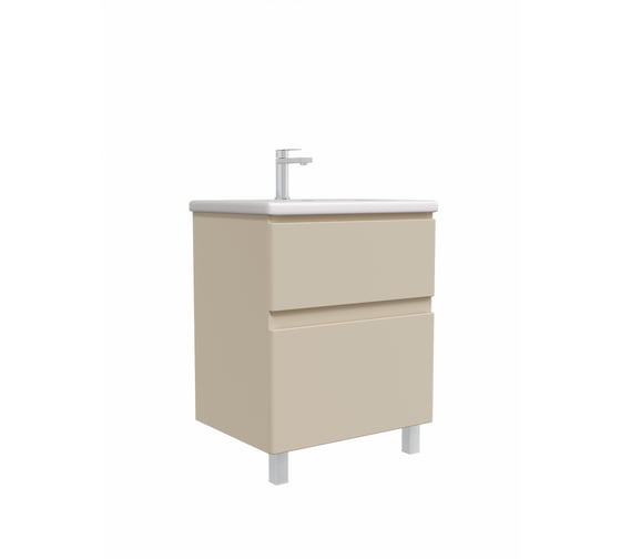 Тумба с раковиной RUVANN STELLO 60 + Como 60 в ванную напольная, cappuccino Т.STELLO-CA.П-60Н-KIT-COM