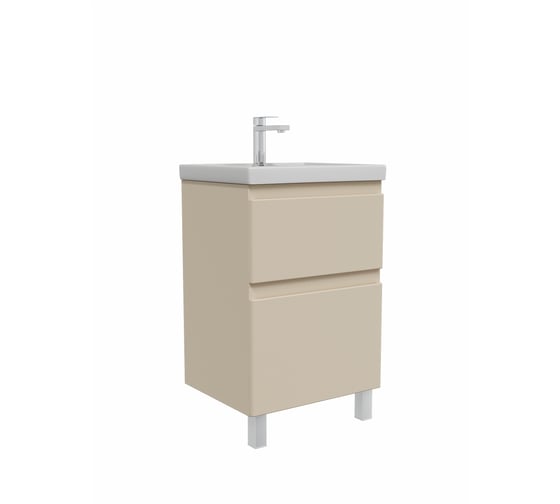 Тумба с раковиной RUVANN STELLO 50 + Фостер 50 в ванную напольная, cappuccino Т.STELLO-CA.П-50Н-KIT-FOS