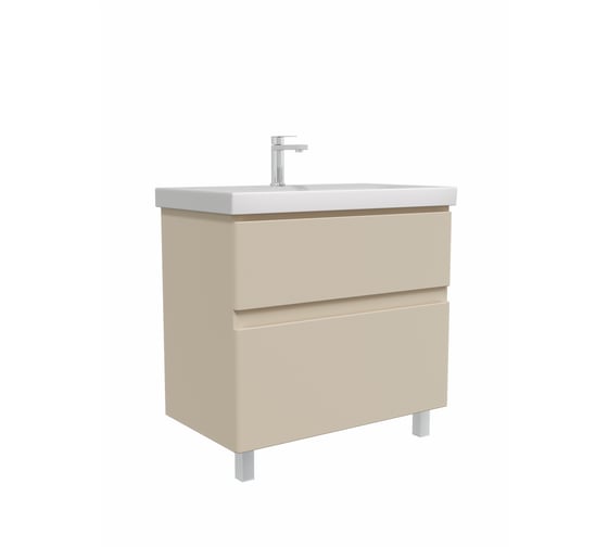 Тумба с раковиной RUVANN STELLO 80 + Moduo 80 в ванную напольная, cappuccino Т.STELLO-CA.П-80Н-KIT-MOD