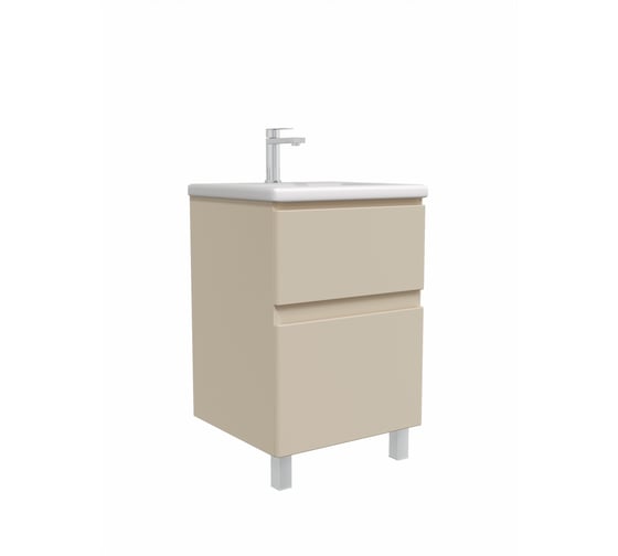 Тумба с раковиной RUVANN STELLO 50 + Como 50 в ванную напольная, cappuccino Т.STELLO-CA.П-50Н-KIT-COM