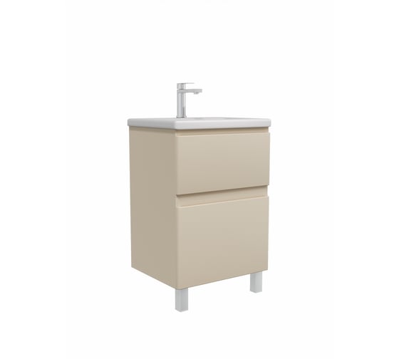 Тумба с раковиной RUVANN STELLO 50 + Moduo 50 в ванную напольная, cappuccino Т.STELLO-CA.П-50Н-KIT-MOD