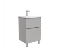 Тумба с раковиной RUVANN STELLO 50 + Moduo 50 в ванную напольная, грей Т.STELLO-GR.П-50Н-KIT-MOD