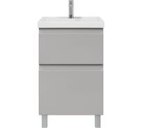 Тумба с раковиной RUVANN STELLO 50 + Фостер 50 в ванную напольная, грей Т.STELLO-GR.П-50Н-KIT-FOS