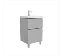 Тумба с раковиной RUVANN STELLO 50 + Фостер 50 в ванную напольная, грей Т.STELLO-GR.П-50Н-KIT-FOS