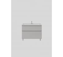 Тумба с раковиной RUVANN STELLO 100 + Миранда 100 в ванную напольная, грей Т.STELLO-GR.П-100Н-KIT-MIR