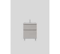 Тумба с раковиной RUVANN STELLO 60 + Como 60 в ванную напольная, грей Т.STELLO-GR.П-60Н-KIT-COM