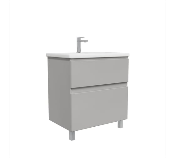 Тумба с раковиной RUVANN STELLO 70 + Como 70 в ванную напольная, грей Т.STELLO-GR.П-70Н-KIT-COM