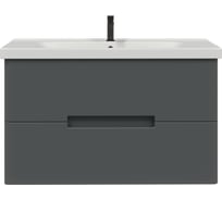 Тумба с раковиной RUVANN YUVA 100 + Гармония 100 в ванную подвесная Т.YUVA.П-100П-KIT-GAR