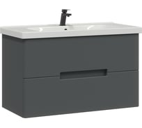 Тумба с раковиной RUVANN YUVA 100 + Гармония 100 в ванную подвесная Т.YUVA.П-100П-KIT-GAR