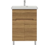 Тумба с раковиной RUVANN NIKA 60 + Фест 60 в ванную напольная, Голд крафт Т.NIKA-GK.П-60НР-KIT-FES