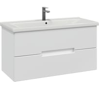 Тумба с раковиной RUVANN KANI 100 + Миранда 100 в ванную подвесная Т.KANI.П-100П-KIT-MIR