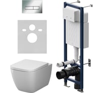 Инсталляция AM.PM ErgoFit с клавишей M хром глянц с подвесным унитазом Gem Aquaspin IS110351.901901