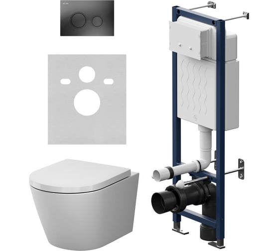 Инсталляция AM.PM ErgoFit с клавишей L черный матовый, с подвесным унитазом X-Joy Aquaspin IS110138.851900 1