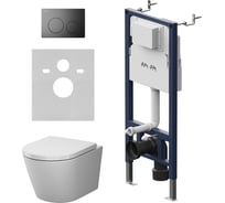 Инсталляция AM.PM PrimeFit с клавишей L черный матовый, с подвесным унитазом X-Joy Aquaspin IS90138.851900