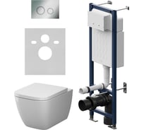 Инсталляция AM.PM ErgoFit с клавишей L хром глянц с подвесным унитазом Gem Aquaspin IS110151.901901