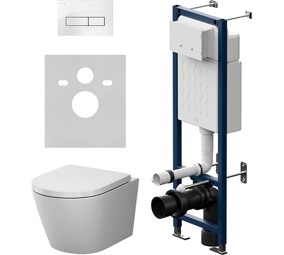 Инсталляция AM.PM ErgoFit с клавишей M белый глянц с подвесным унитазом X-Joy Aquaspin IS110301.851900 1