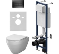 Инсталляция AM.PM ErgoFit с клавишей M черный матовый, с подвесным унитазом Spirit V2.0 Aquaspin IS110338.701900