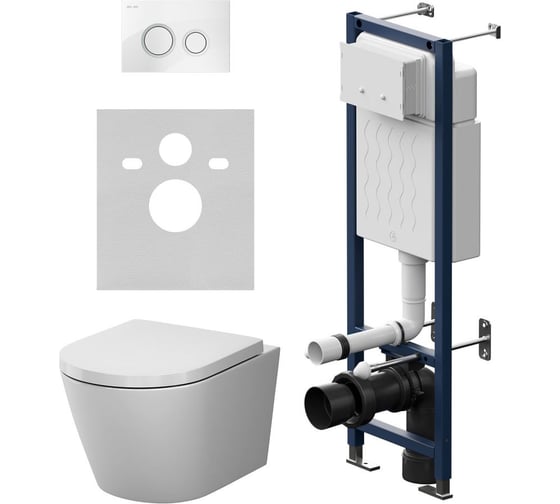 Инсталляция AM.PM ErgoFit с клавишей L белый глянц с подвесным унитазом X-Joy Aquaspin IS110101.851900 1