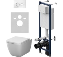 Инсталляция AM.PM ErgoFit с клавишей L белый глянц с подвесным унитазом Gem Aquaspin IS110101.901901