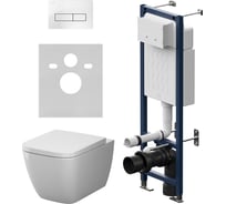 Инсталляция AM.PM ErgoFit с клавишей M белый глянц с подвесным унитазом Gem Aquaspin IS110301.901901