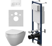 Инсталляция AM.PM ErgoFit с клавишей M белый глянц с подвесным унитазом Spirit V2.0 Aquaspin IS110301.701900