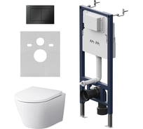 Инсталляция AM.PM PrimeFit с клавишей S черный матовый, с подвесным унитазом X-Joy Aquaspin IS90238.851900