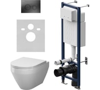 Инсталляция AM.PM ErgoFit с клавишей L черный матовый, с подвесным унитазом Spirit V2.0 Aquaspin IS110138.701900