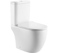 Унитаз-компакт Art&Max безободковый вихревым смывом TORNADO, Р-trap в комплекте с сиденьем AM6089CPRVOTSC