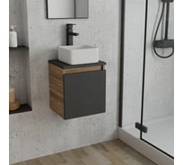 Тумба Bauedge Bau Dream Blackwood 35 с ящиком, графит, раковина BAU Mini 37x23, SD4010